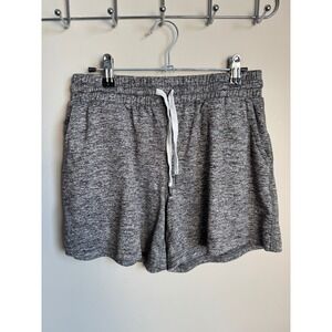 Pacific Trail Womens Gray Space Dye Athletic Shorts Drawstring Zipper Pockets S